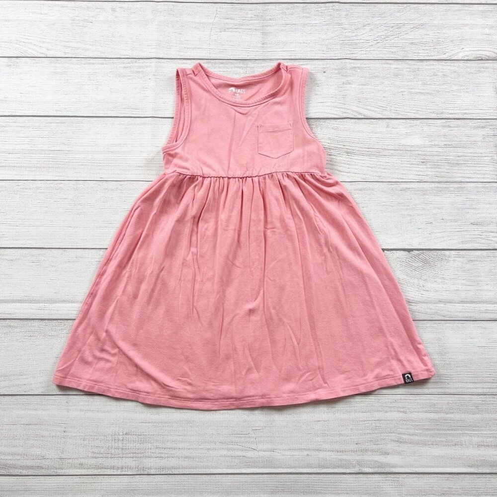 Rags Kids Girls Dress Pink Sleeveless Pocket Twirl Dress 5-6